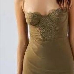 Urban Outfitters Corset olive green dress size M